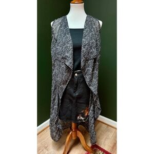 Divided Sleeveless Sheer Black and White Boho Duster‎ Women's Size 12